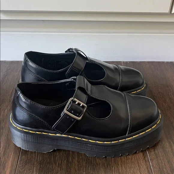 NWT DR MARTENS Bethan Polished Smooth Leather Platform Shoes! - Picture 7 of 10